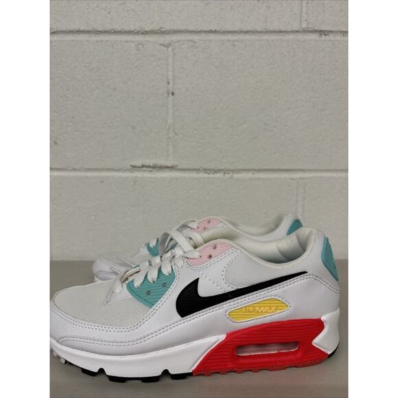 New WMNS 6.5 NIKE AIR MAX 90 NN "MULTI COLOR" WHITE-BLACK-PINK FOAM FZ3622-100] - Picture 1 of 6